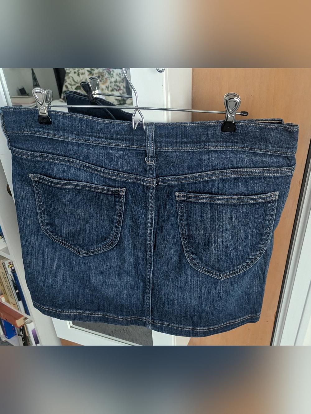 Old Navy Blue Denim Button-Front A-Line Mini Skirt - Picture 3 of 6